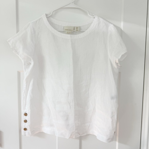 100% Linen Top with Side Buttons - Picture 5 of 6